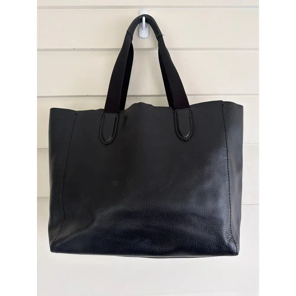 Coach Black Leather Derby Tote with Gold Logo Capsule Minimalist Elevated Basics